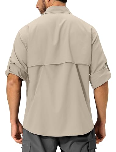 411UsTqGdAL.jpg Men's Sun Protection Fishing Shirts Lightweight Long Sleeve UPF 50+ Travel Work Hiking Shirts with Pockets