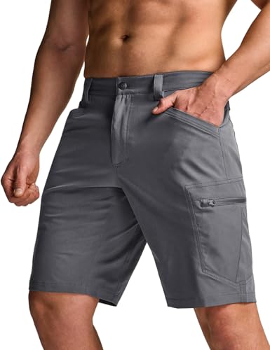 Men's Quick Dry Stretch Hiking Cargo Shorts, Lightweight Water Resistant Tactical Casual, Golf & Outdoor with Pockets