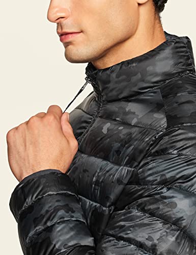 Men's Lightweight Packable Accent Puffer Jacket, Water-Resistant Winter Jackets