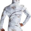Men's Long Sleeve Workout Shirts Hoodie with Mask, UPF 50+ Cool Dry Fit Sports Compression Shirts