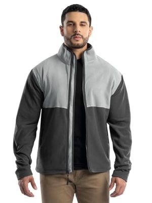ATG by Wrangler Men's Color Block Micro Fleece Mock Neck Jacket