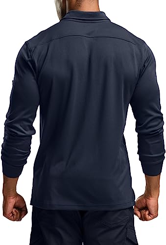 Men's Polo Shirt, Long Sleeve Tactical Shirts, Outdoor UPF 50+ Pique Shirt, Dry Fit Lightweight Golf Shirts