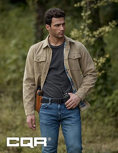 415GDnpfauL.jpg Men's Flannel Lined Shirt Jackets, Long Sleeved Rugged Plaid Cotton Brushed Suede Shirt Jacket