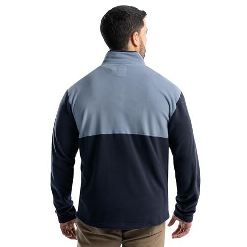 Men's Color Block Micro Fleece Mock Neck Jacket
