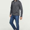 415w0V8J9WL.jpg Men's Quarter Zip Thermal Fleece Lined Sweater, Winter Lightweight Soft Pullover Collar Sweatshirt