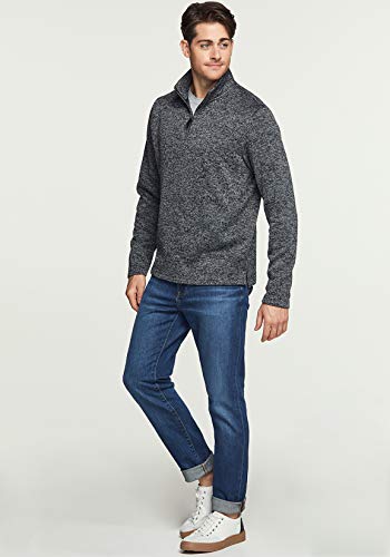 415w0V8J9WL.jpg Men's Quarter Zip Thermal Fleece Lined Sweater, Winter Lightweight Soft Pullover Collar Sweatshirt