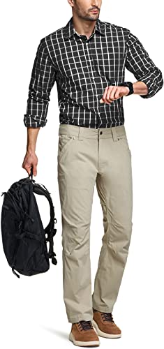 Men's Vent Stretch Pants, Quick Dry Lightweight Casual Cargo Pants, Water Resistant Straight-Fit Utility Work Pants