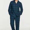 Men's 100% Cotton Plaid Flannel Pajama Pants, Brushed Soft Lounge & Sleep PJ Bottoms with Pockets