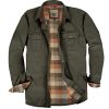 Men's 100% Cotton Brushed and Soft Twill Shirt Jacket with Flannel Lining