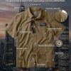 Men's Short Sleeve Tactical Shirts, UPF 50+ Ripstop Military Work Shirts, Breathable Button Down Outdoor Hiking Shirt