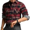 419K9pUSgQL.jpg Women's Plaid Flannel Shirt Long Sleeve, All-Cotton Soft Brushed Casual Button Down Shirts