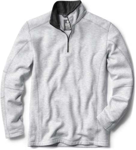 Men's Thermal Fleece Quarter Zip Sweater, Outdoor Lightweight Long Sleeve Pullover, Casual Mock Neck Polo Sweaters