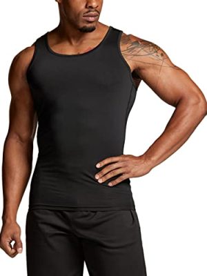 Men's Athletic Compression Sleeveless Tank Top, Cool Dry Sports Running Basketball Workout Base Layer