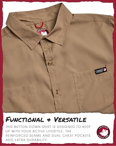 41AmhlQOrBL.jpg Men's Button Down Shirt - Breathable Mesh Lined Casual Ripstop Long and Short Sleeve Shirt (Sizes: S-XXL)