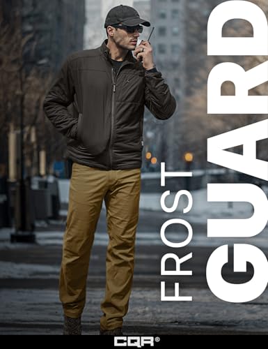 Men's Winter Fleece Lined Pants, Water-Resistant Outdoor Stretch Work Pants, Windproof Casual Pants with Pockets