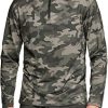 Men's Quarter Zip Thermal Pullover Shirts, Winter Fleece Lined Lightweight Running Sweatshirt