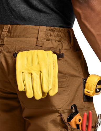 Men's Quick Dry Work Pants, Water Resistant Outdoor Tactical Pants, Lightweight Stretch Cargo Hiking Pants