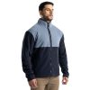 Men's Color Block Micro Fleece Mock Neck Jacket