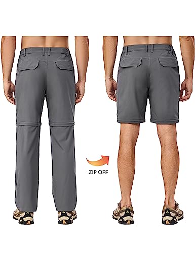 Men's Stretch Convertible Pants Zip-Off Lightweight Quick-Dry Hiking Fishing Travel Pants