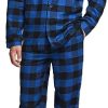41CMVflt7L.jpg Men's 100% Cotton Plaid Flannel Pajama Set, Brushed Soft Lounge & Sleep PJ Top & Bottom with Pockets