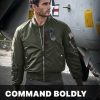 Men's Casual Bomber Jacket, Outdoor Fall/Winter Zip-Up Windbreaker, Water Resistant Padded MA-1 Flight Jacket with Pocket