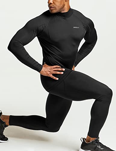 41Cxx3cV5ZL.jpg Men's UPF 50+ Mock Long Sleeve Compression Shirts, Athletic Workout Shirt, Base Layer for Water Sports