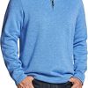 41DFSMtZHsL.jpg Men's Quarter Zip Thermal Fleece Lined Sweater, Winter Lightweight Soft Pullover Collar Sweatshirt