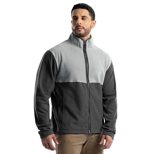 ATG by Wrangler Men's Color Block Micro Fleece Mock Neck Jacket