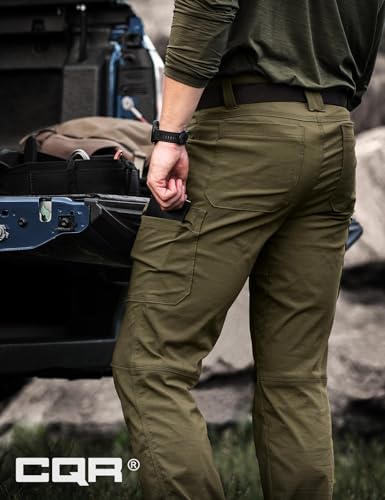 Men's Active Flex Tactical Pants, Water Resistant Lightweight Stretch Cargo Work Hiking Pants