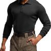 Men's Polo Shirt, Long Sleeve Tactical Shirts, Outdoor UPF 50+ Pique Shirt, Dry Fit Lightweight Golf Shirts