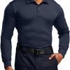Men's Polo Shirt, Long Sleeve Tactical Shirts, Outdoor UPF 50+ Pique Shirt, Dry Fit Lightweight Golf Shirts