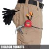 Men's Cargo Pants Ripstop Water Resistant Hiking Work Pants Outdoor Multi Pockets Army Tactical Pants (Not Belt)