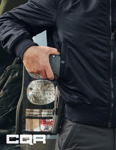 Men's Casual Bomber Jacket, Outdoor Fall/Winter Zip-Up Windbreaker, Water Resistant Padded MA-1 Flight Jacket with Pocket