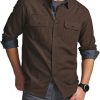 Men's Flannel Button Down Shirts, Soft Cotton Plaid Long Sleeve Tactical Work Shirt, Warm Outdoor Essential with Pocket
