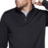 Men's Quarter Zip Thermal Pullover Shirts, Winter Fleece Lined Lightweight Running Sweatshirt