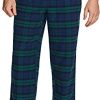 Men's 100% Cotton Plaid Flannel Pajama Pants, Brushed Soft Lounge & Sleep PJ Bottoms with Pockets