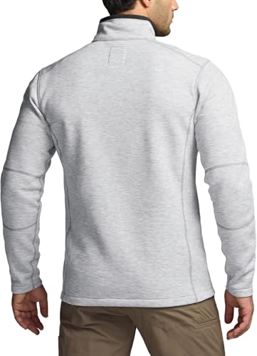 Men's Thermal Fleece Quarter Zip Sweater, Outdoor Lightweight Long Sleeve Pullover, Casual Mock Neck Polo Sweaters