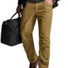 Men's Winter Fleece Lined Pants, Water-Resistant Outdoor Stretch Work Pants, Windproof Casual Pants with Pockets