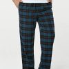 Men's 100% Cotton Plaid Flannel Pajama Pants, Brushed Soft Lounge & Sleep PJ Bottoms with Pockets