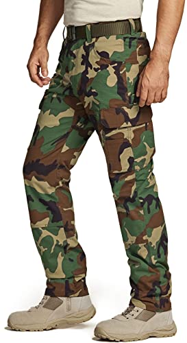 Men's Flex Ripstop Work Pants, Water Resistant Tactical Pants, Outdoor Utility Operator EDC Cargo Pants