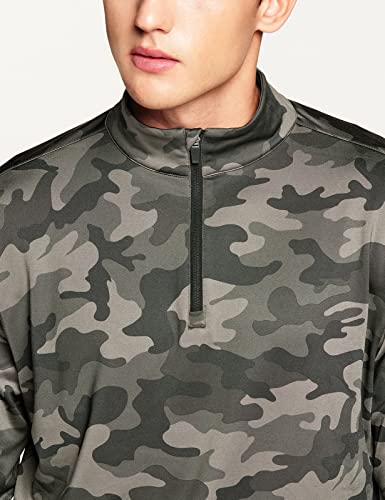 Men's Quarter Zip Thermal Pullover Shirts, Winter Fleece Lined Lightweight Running Sweatshirt
