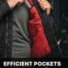 Men's Casual Bomber Jacket, Outdoor Fall/Winter Zip-Up Windbreaker, Water Resistant Padded MA-1 Flight Jacket with Pocket