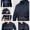 Men's Polo Shirt, Long Sleeve Tactical Shirts, Outdoor UPF 50+ Pique Shirt, Dry Fit Lightweight Golf Shirts