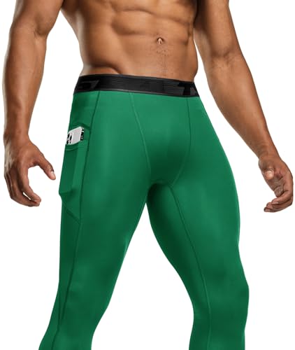 Men's Compression Pants, Cool Dry Athletic Workout Running Leggings Tights with Pockets