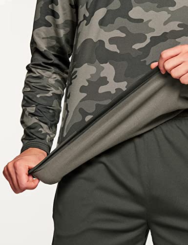 Men's Quarter Zip Thermal Pullover Shirts, Winter Fleece Lined Lightweight Running Sweatshirt