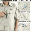Men's Fishing Shirts Lightweight Cool Quick Dry Sun Protection UV Short Sleeve Shirt for Casual Hiking Safari Travel