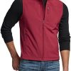 Men's Sleeveless Softshell Vest, Full-Zip Windbreaker Vest, Outdoor Golf Travel Hiking Vest