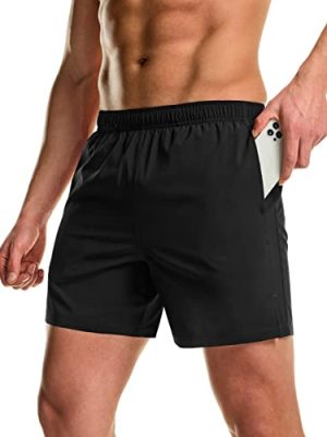 Men's Active Running Shorts, Training Exercise Workout Shorts, Quick Dry Gym Athletic Performance Shorts with Pockets