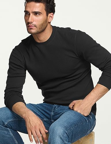 41PU1RmYaSL.jpg Men's Long Sleeve Thermal Underwear Tops, Midweight Waffle Shirt, Winter Cold Weather Thermal Shirts