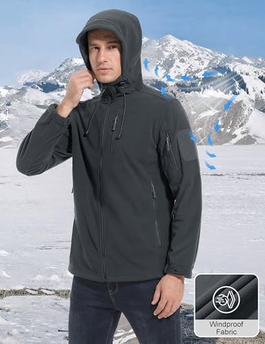 Men's Fleece Jackets Tactical Military Hunting Winter Windproof Warm Hoodie Coat Jacket